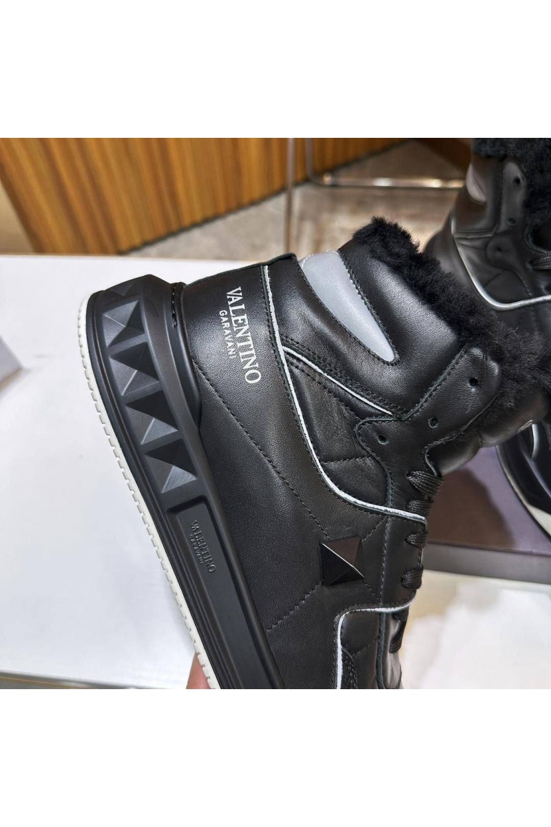 Valentino Кроссовки с мехом One Stud high-top