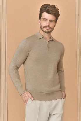 Поло с длинным рукавом Premium - Flower Aprecot