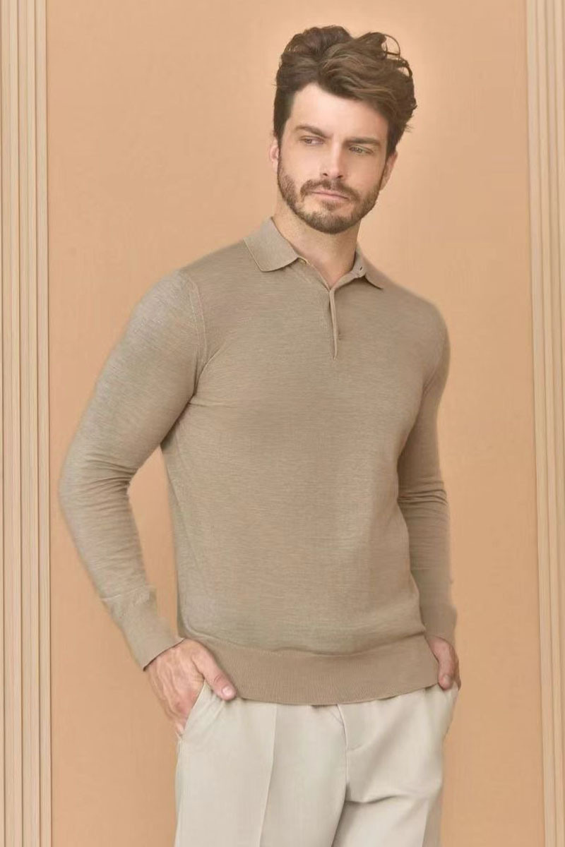 Loro Piana Поло с длинным рукавом Premium - Flower Aprecot