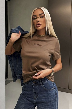 Женская базовая футболка premium - Brown