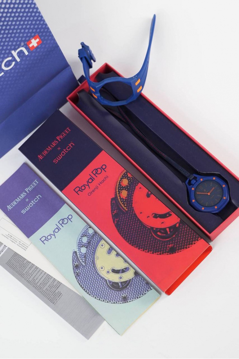 Designer Clothing Часы Audemars Piguet x Swatch "Royal Pop" Orenji Hachi premium