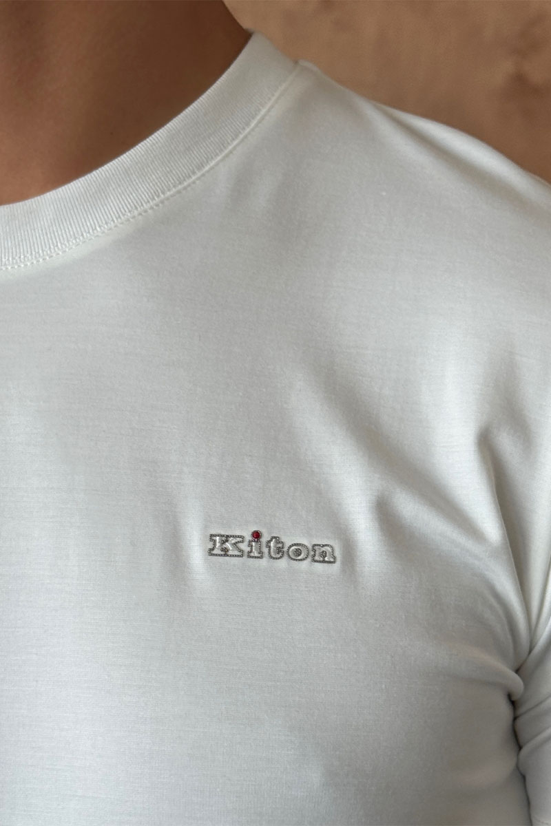 Kiton Мужская белая футболка 