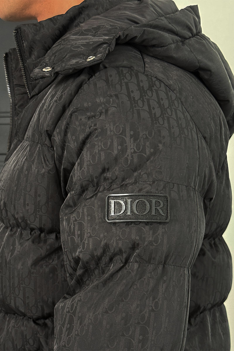 Dior Чёрная мужская куртка Oblique Technical Jacquard