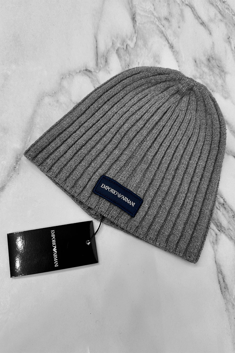 Emporio Armani EA7 Мужская серая шапка