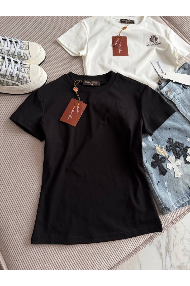 Loro Piana Женская чёрная футболка premium