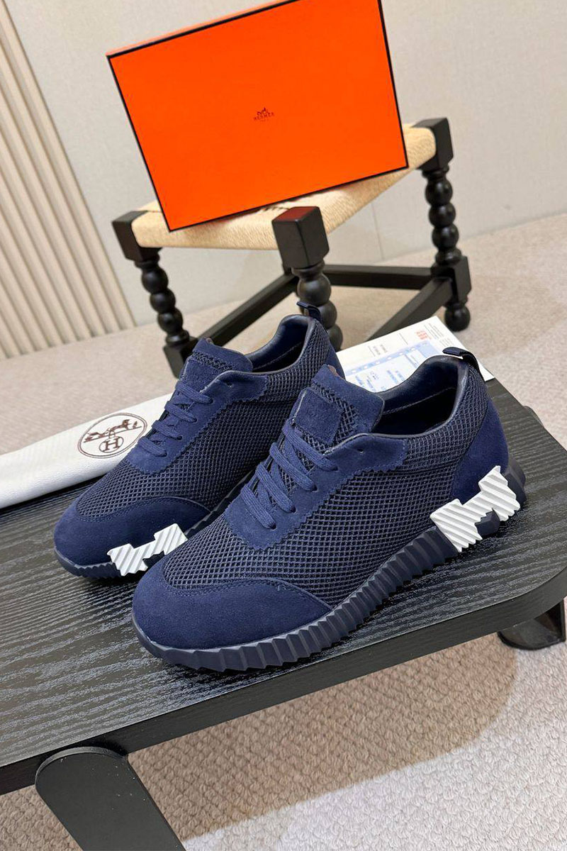 Hermes Мужские синие кроссовки Bouncing