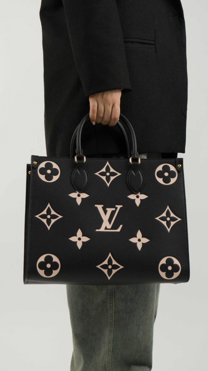 Lоuis Vuittоn Женская кожаная сумка Onthego MM Premium 35x27x14 см