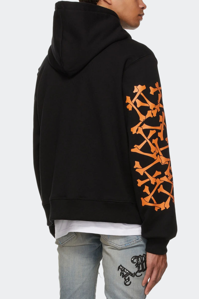 Amiri Чёрное мужское худи Bones logo-print