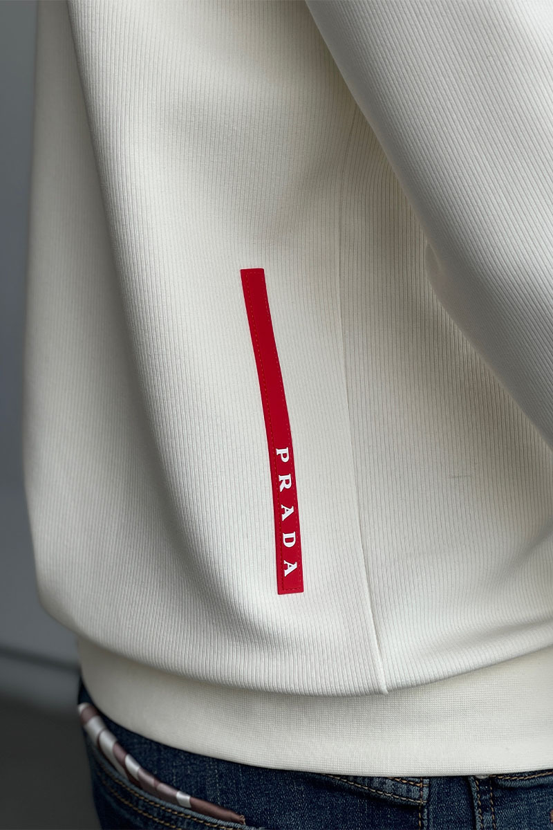 Prada Мужской белый свитшот logo-embroidered
