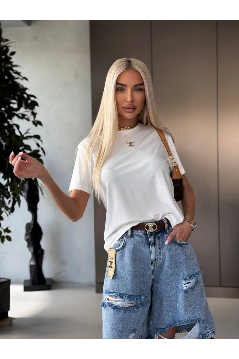 Celine Женская белая футболка premium