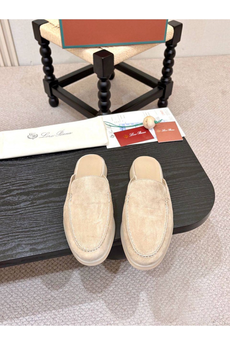 Loro Piana Мужские замшевые шлёпанцы Loro Piana