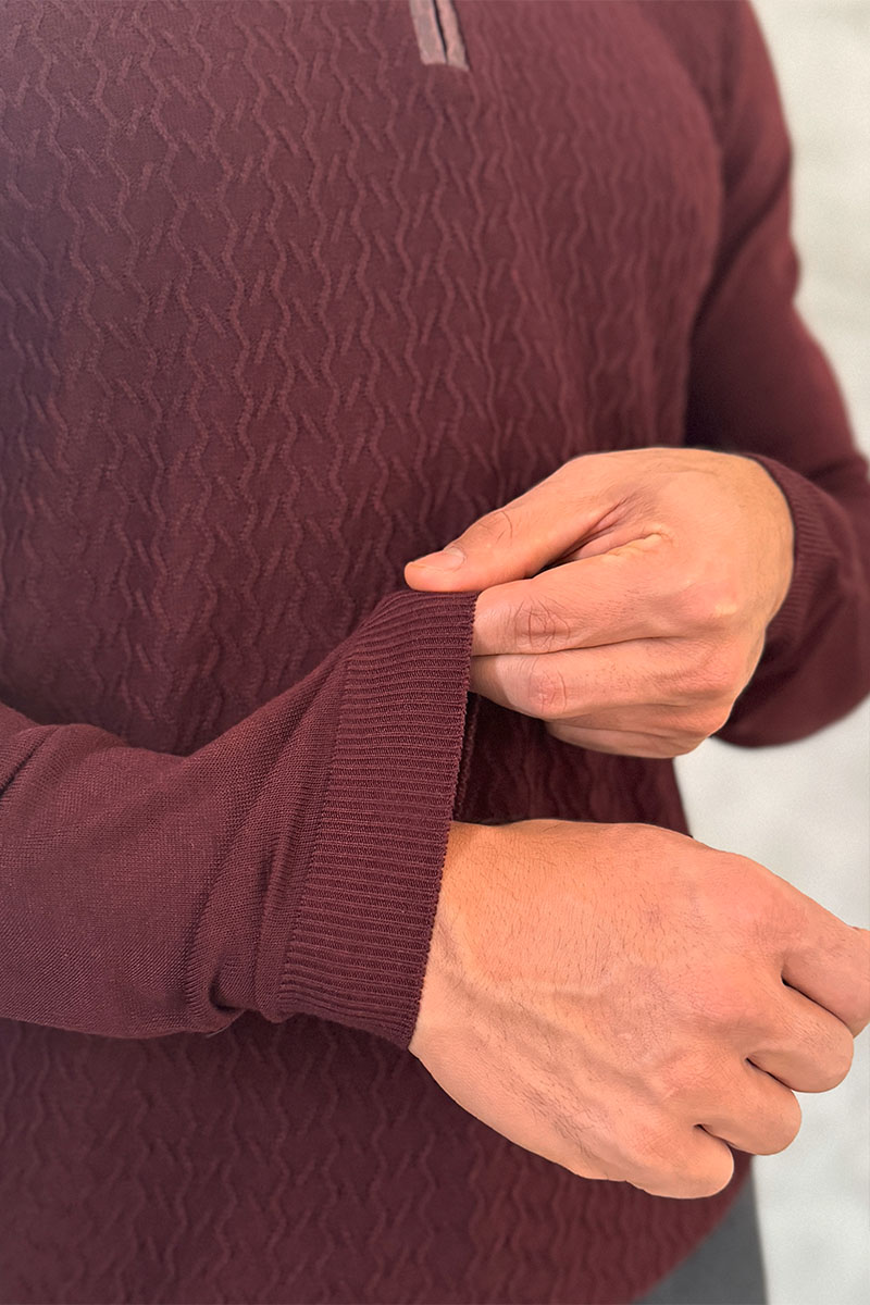 Zilli Поло с длинным рукавом zip-up - Burgundy