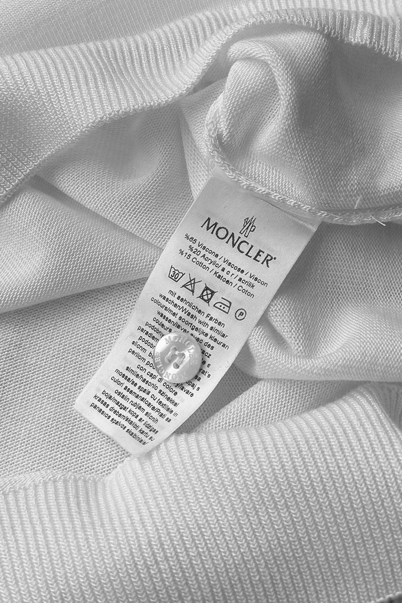 Moncler Мужское белое поло logo-patch