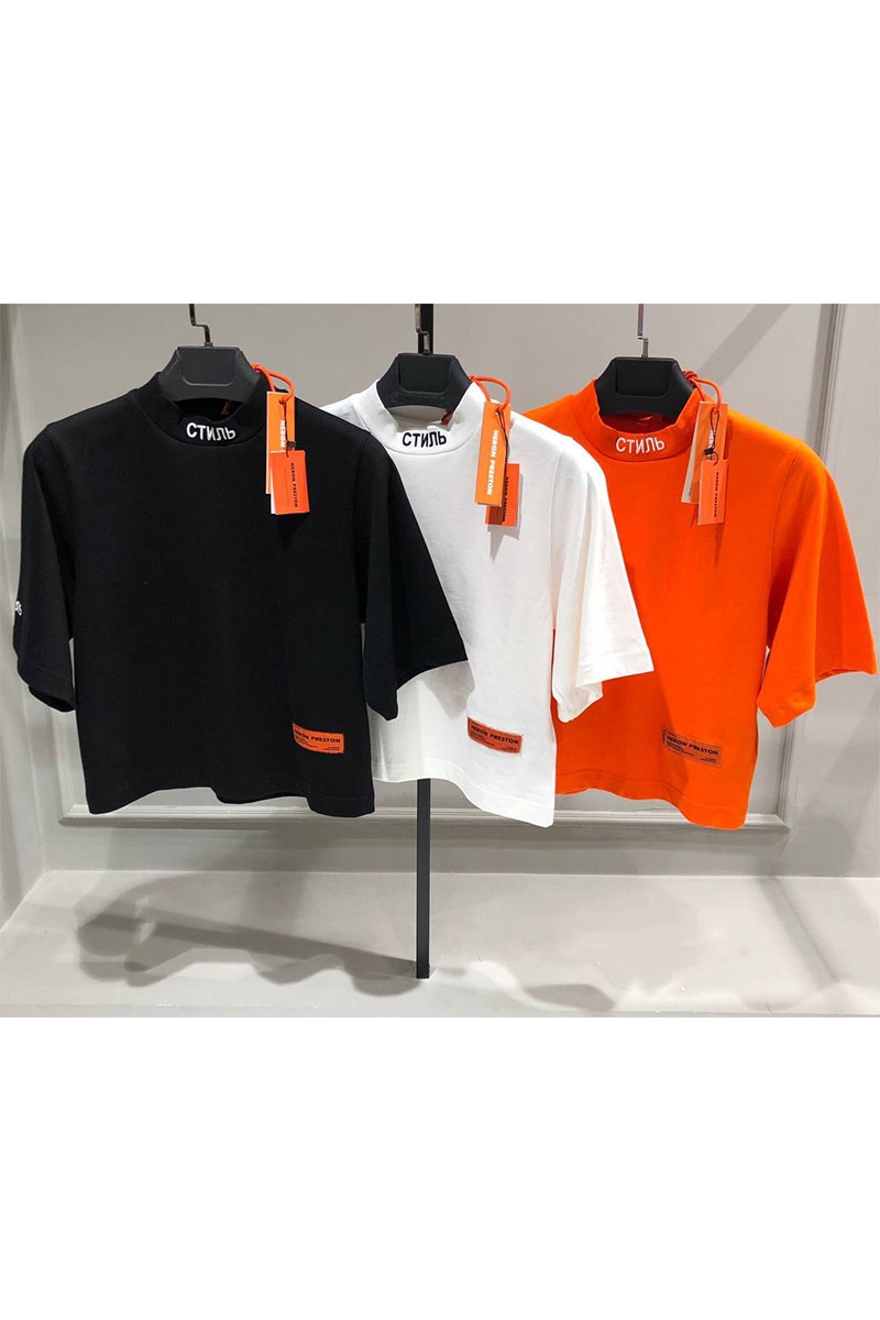 Heron Preston Оранжевая футболка СТИЛЬ-logo cropped
