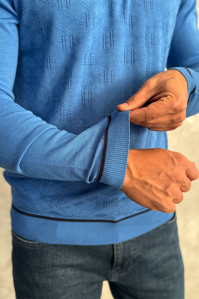 Stеfаnо Riссi Синее поло с длинным рукавом zip-up