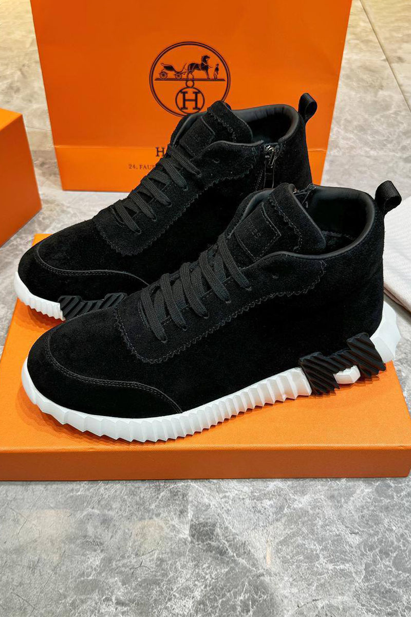 Hermes Кроссовки с мехом Bouncing high-top - Black / White