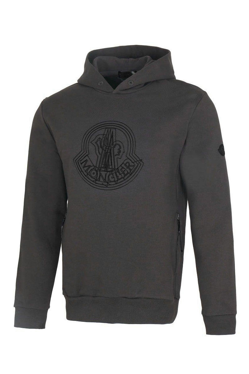 Moncler Мужское серое худи logo-print