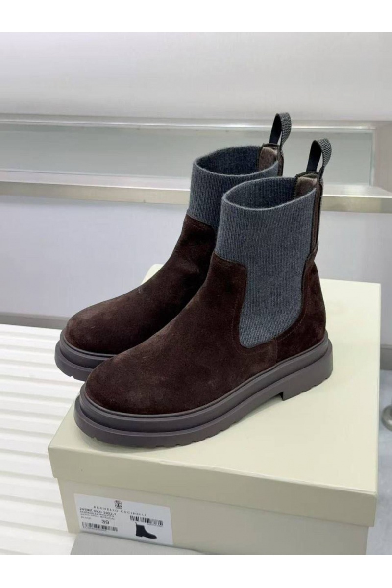 Brunеllо Сuсinеlli Женские замшевые сапоги premium - Brown