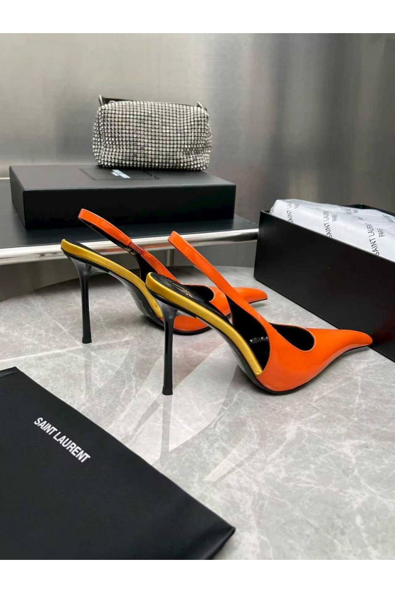 Yves Saint Laurent Женские кожаные туфли на каблуке premium