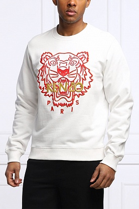 Белый мужской свитшот Tiger Head embroidered 