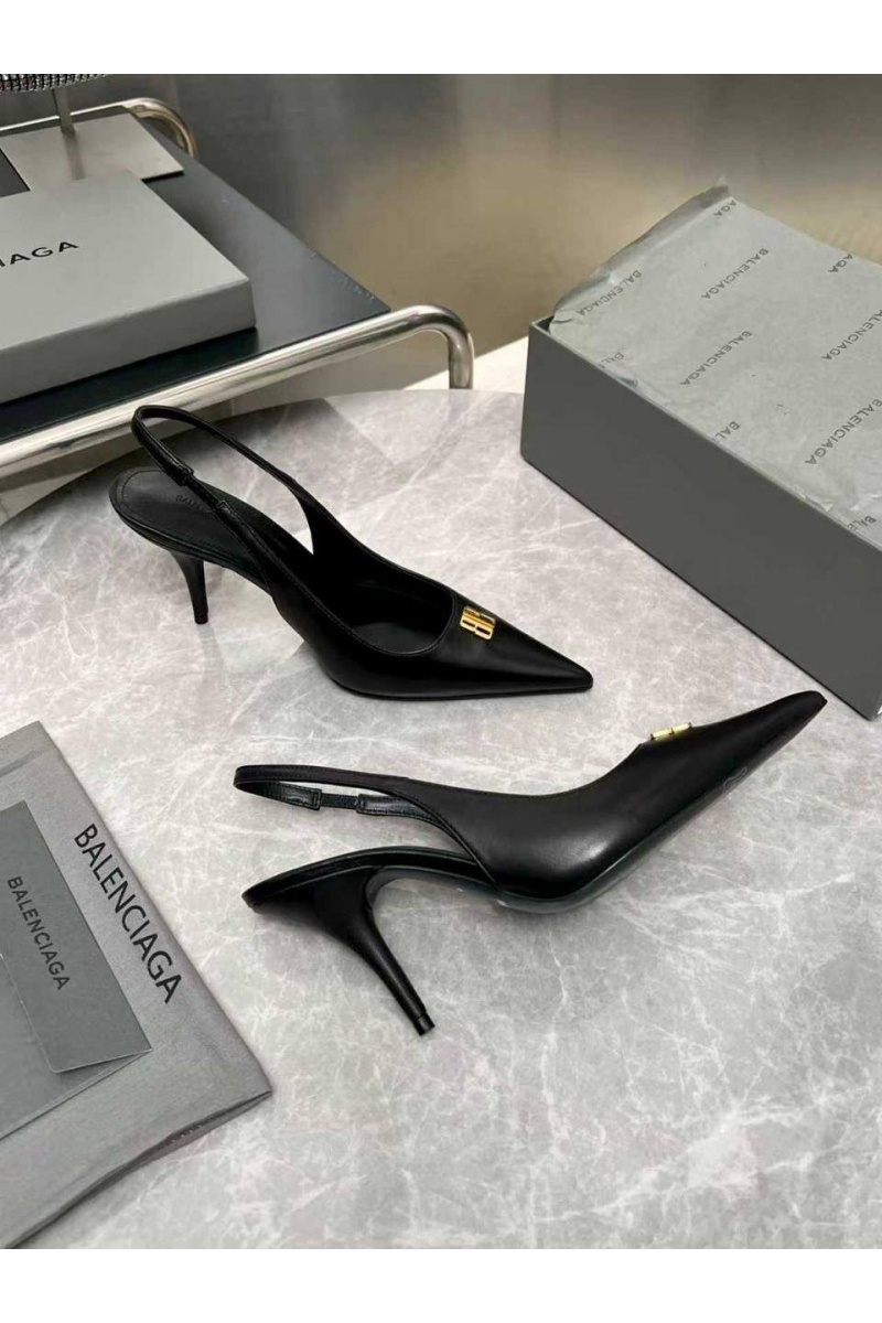 Balenciaga Женские кожаные туфли на каблуке premium