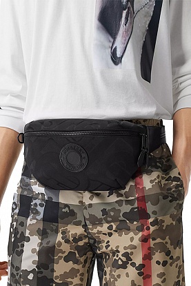 Текстильная сумка на пояс Jacquard Sonny Bum Monogram 28x14 см