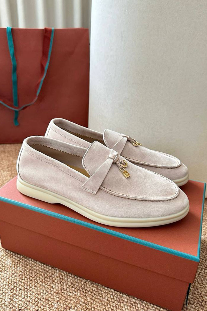 Loro Piana Женские замшевые лоферы Summer Charms Walk premium