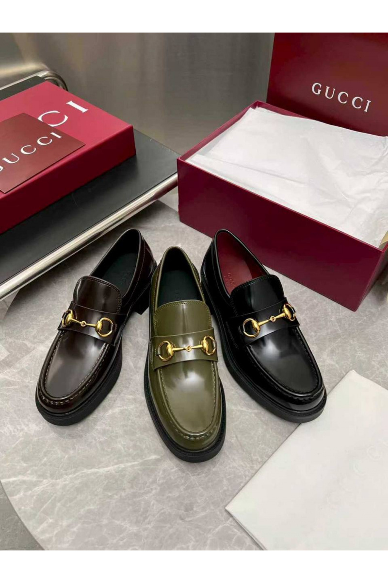 Gucci Женские кожаные лоферы Horsebit premium