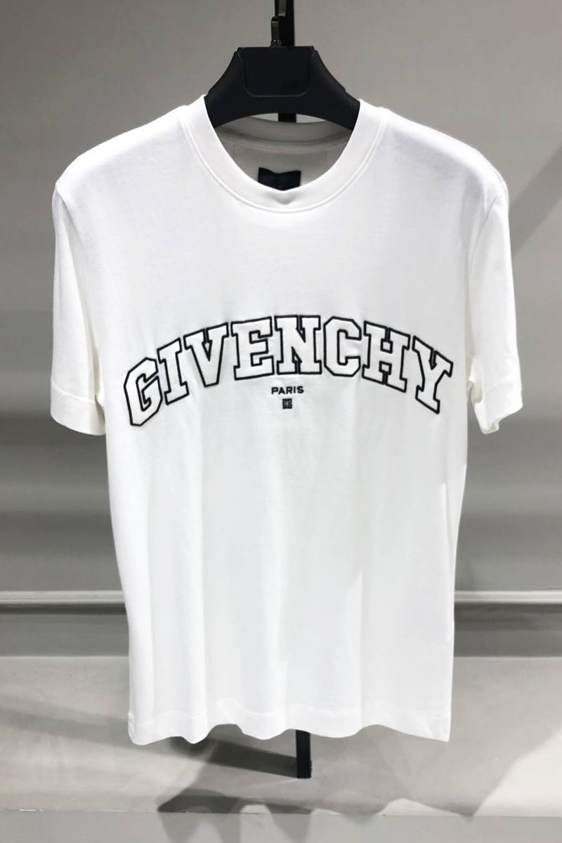 Givenchy Белая футболка College logo-embroidered