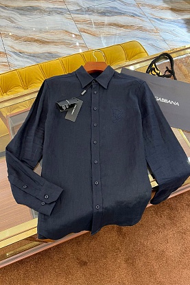 Льняная рубашка Premium - Navy