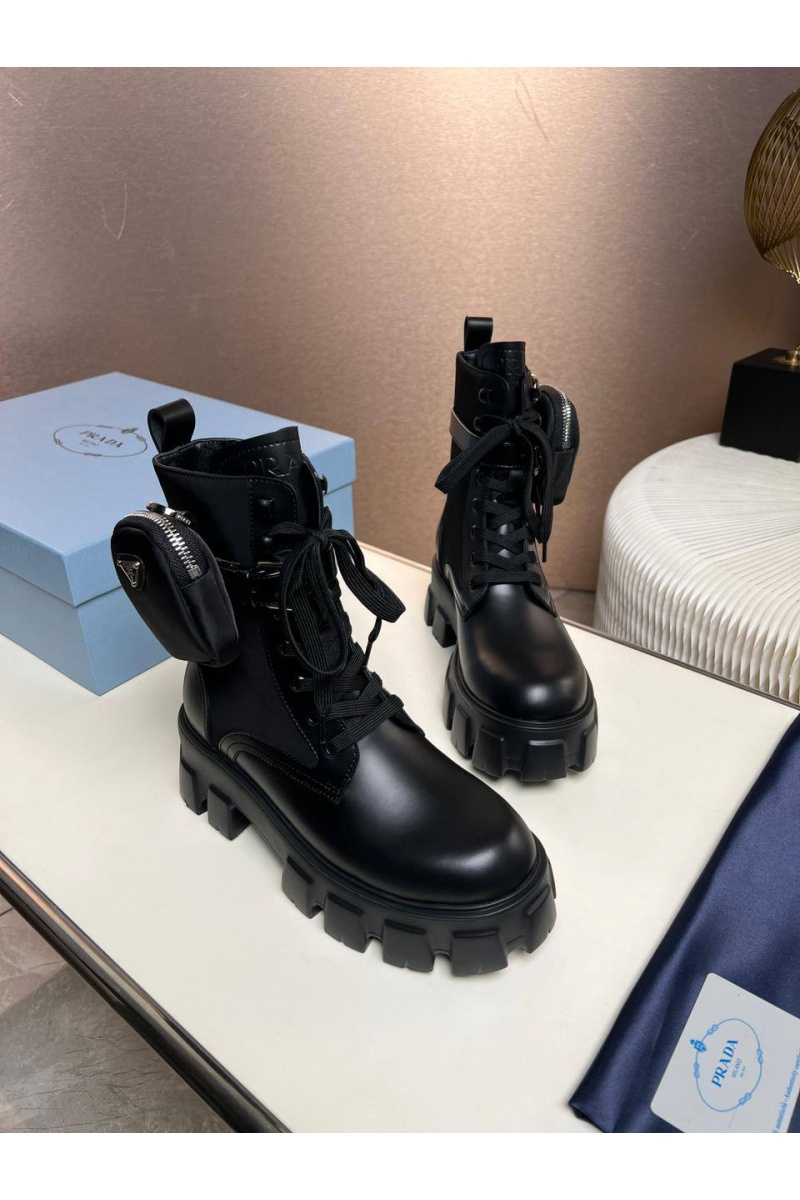 Prada Кожаные женские ботинки premium - Black