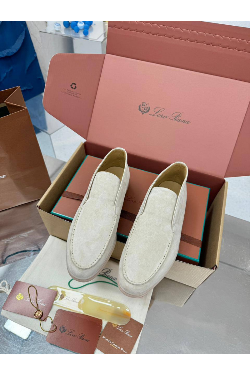 Loro Piana Женские замшевые лоферы premium - Beige