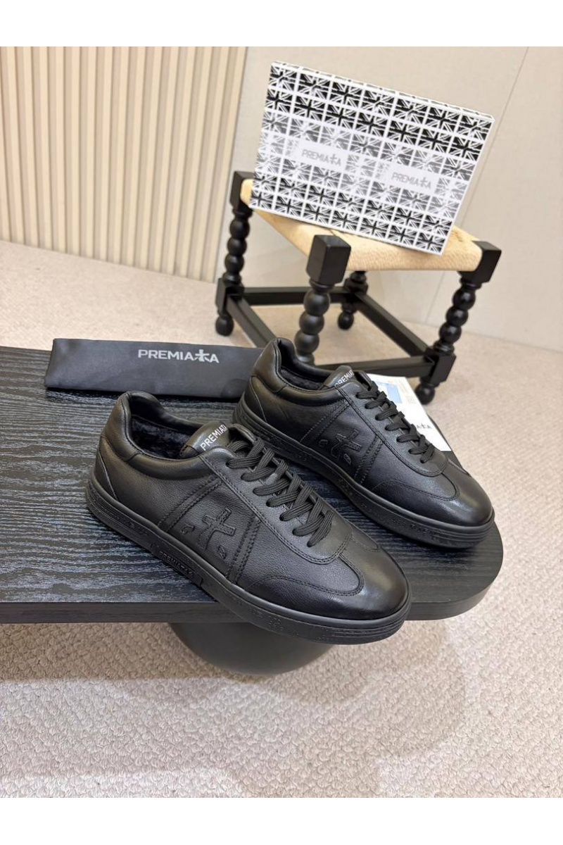 Premiata Кожаные кроссовки с мехом Bonnie