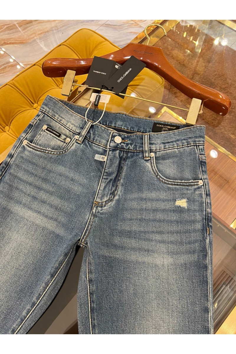 Dоlсе & Gаbbаnа Мужские синие джинсы slim fit Premium