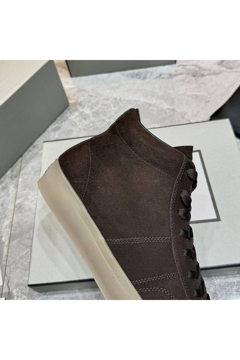 Tom Ford Замшевые кроссовки с мехом high-top - Brown