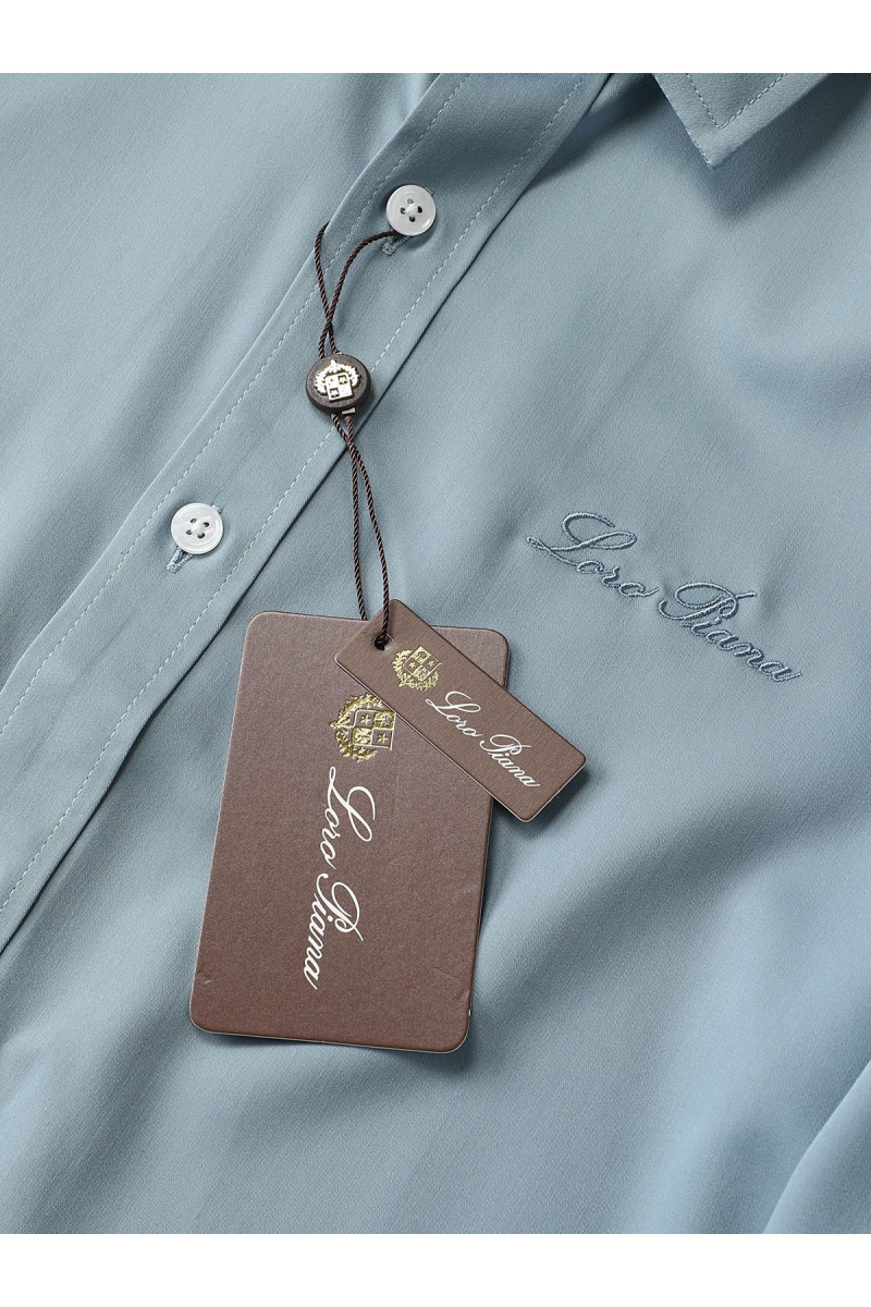 Loro Piana Рубашка голубого цвета premium