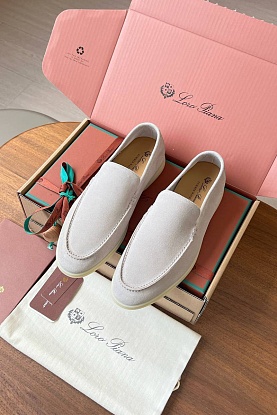 Замшевые лоферы Premium - White