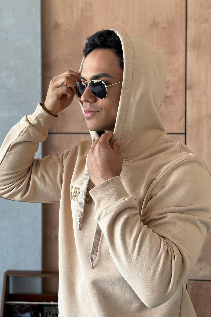 Burberry Мужское бежевое худи logo-print