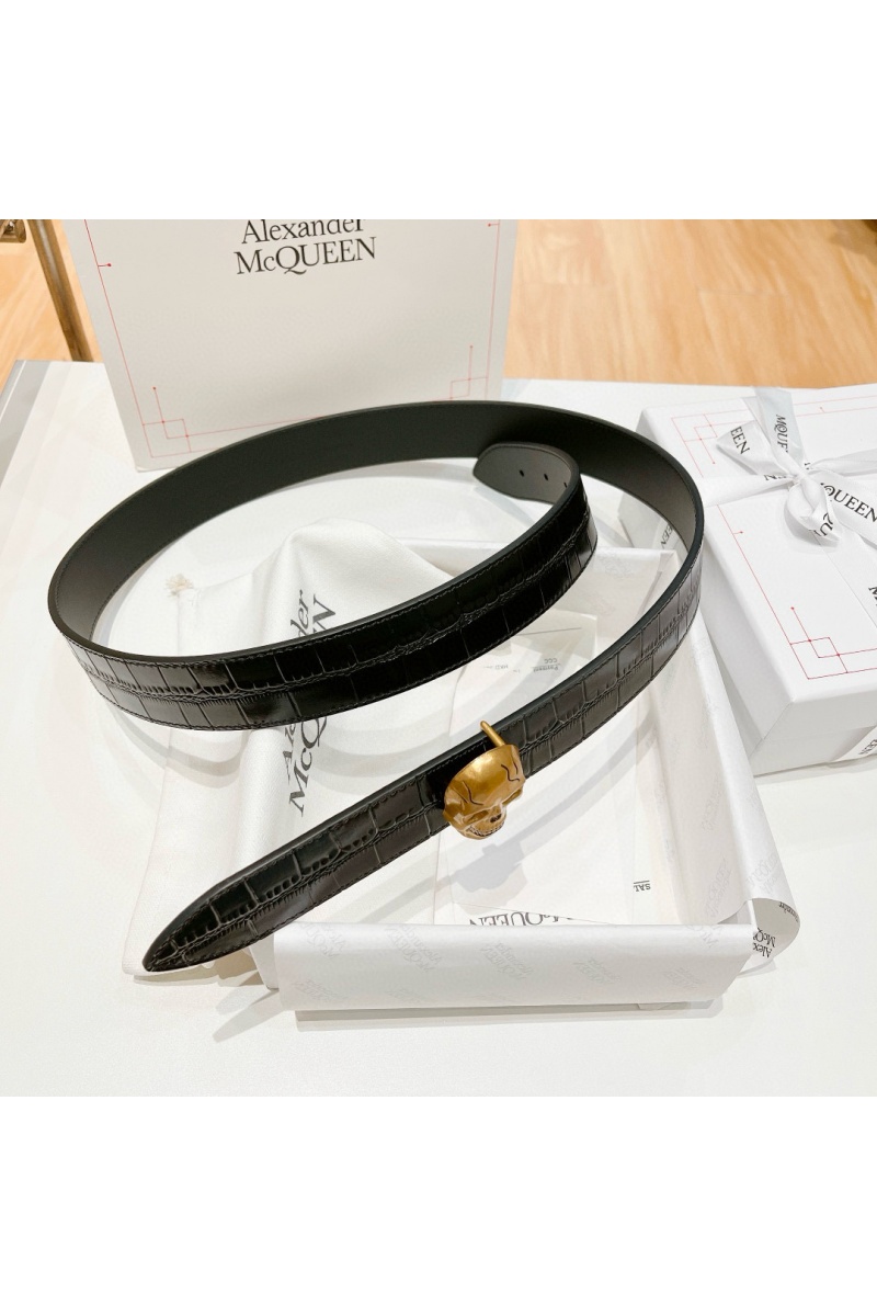 Alexander McQueen Кожаный ремень Skull Premium (ширина 3.5 см)