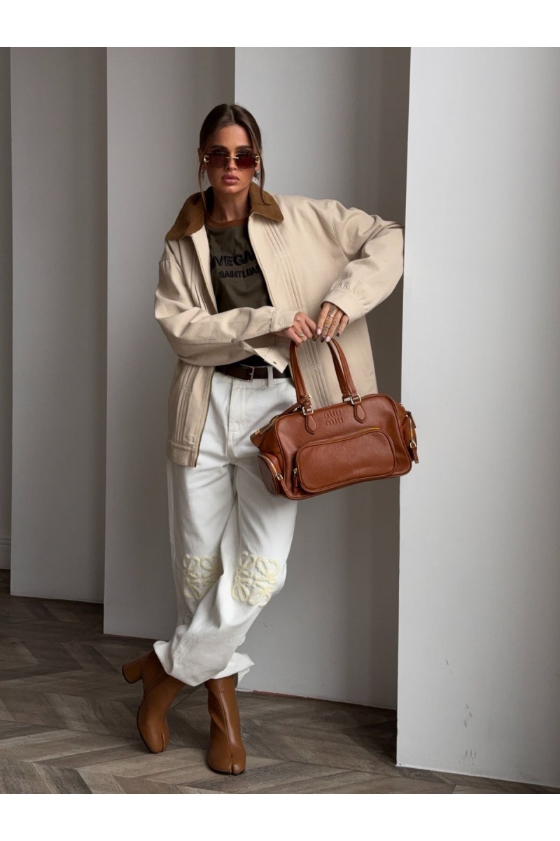 Loewe Женские джинсы белого цвета Slouchy