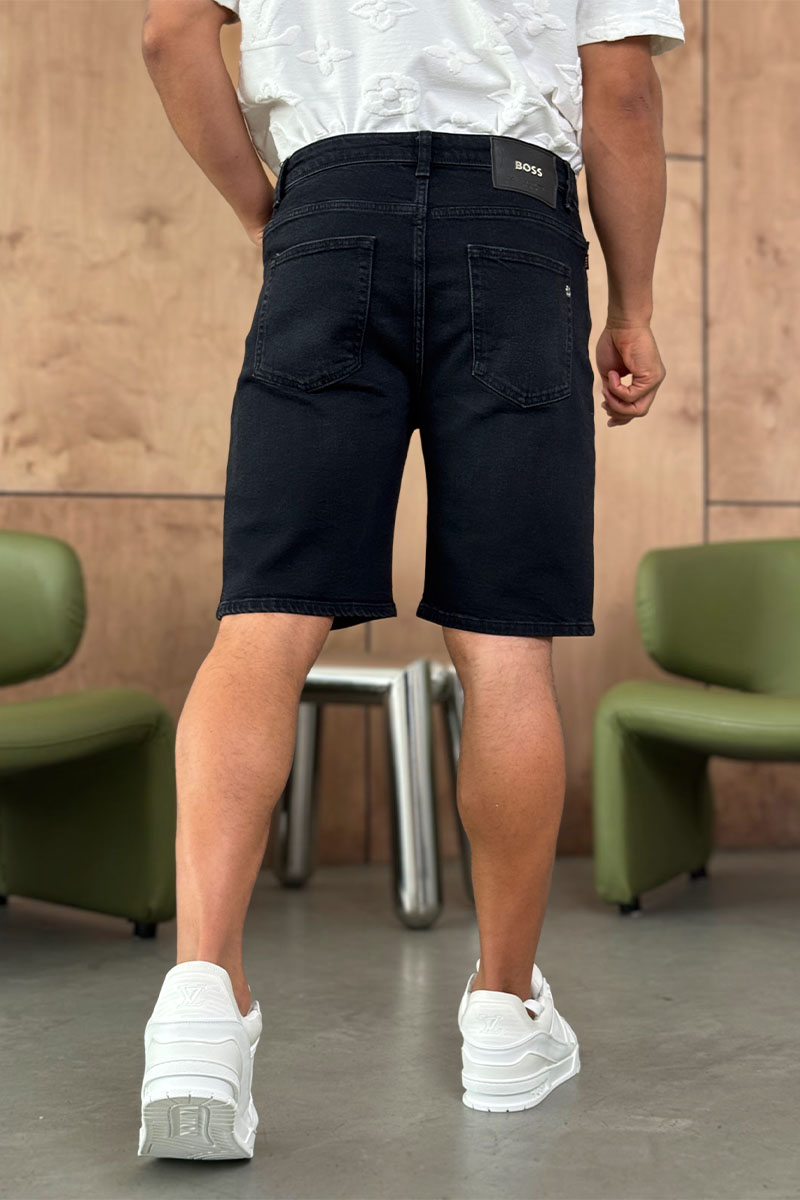 Hugо Воss Чёрные джинсовые шорты  relaxed fit
