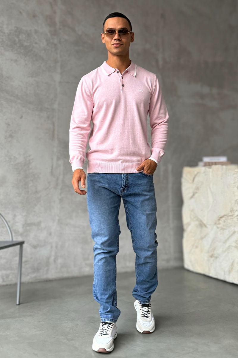 Etro Поло с длинным рукавом Pegaso logo - Pink 