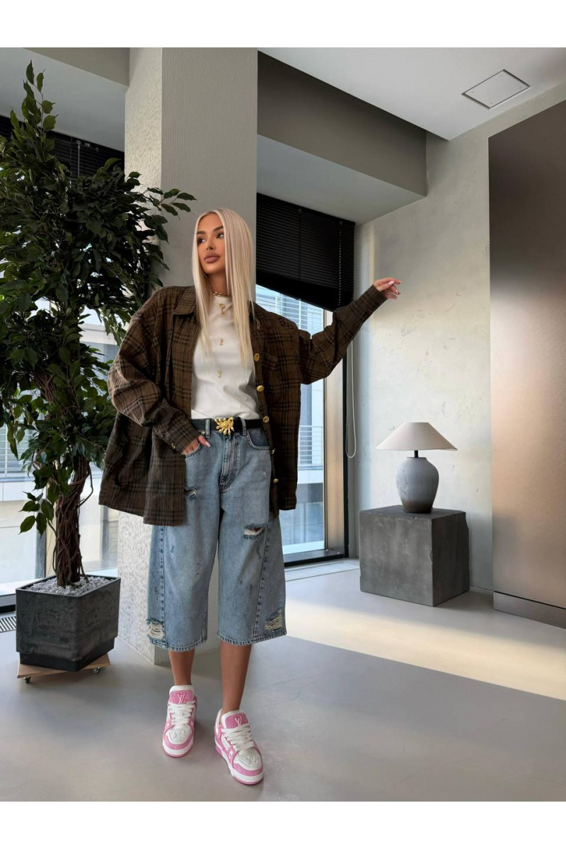 Schiaparelli Женская оверсайз рубашка в клетку premium