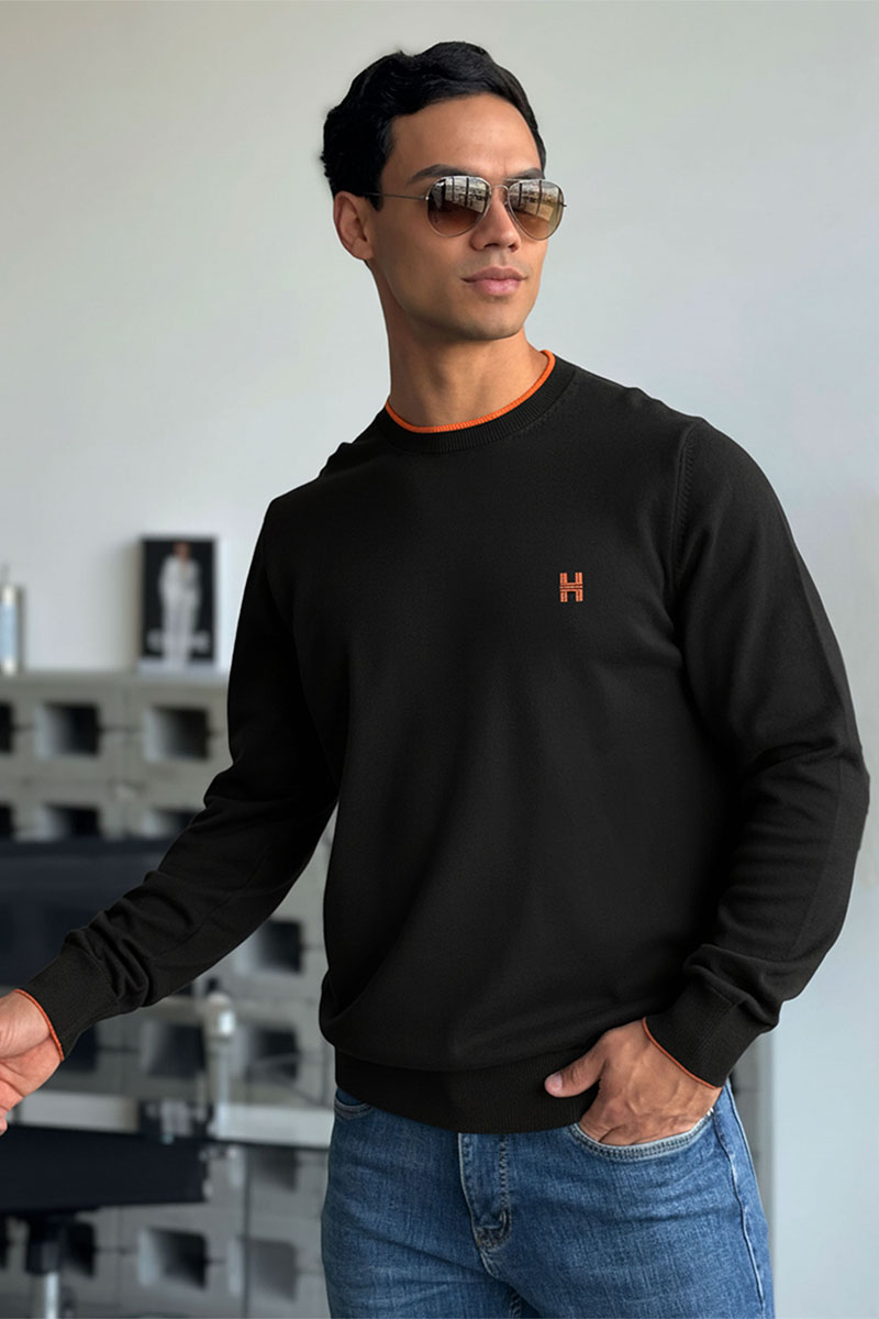 Hermes Мужской джемпер H embroidered - Black