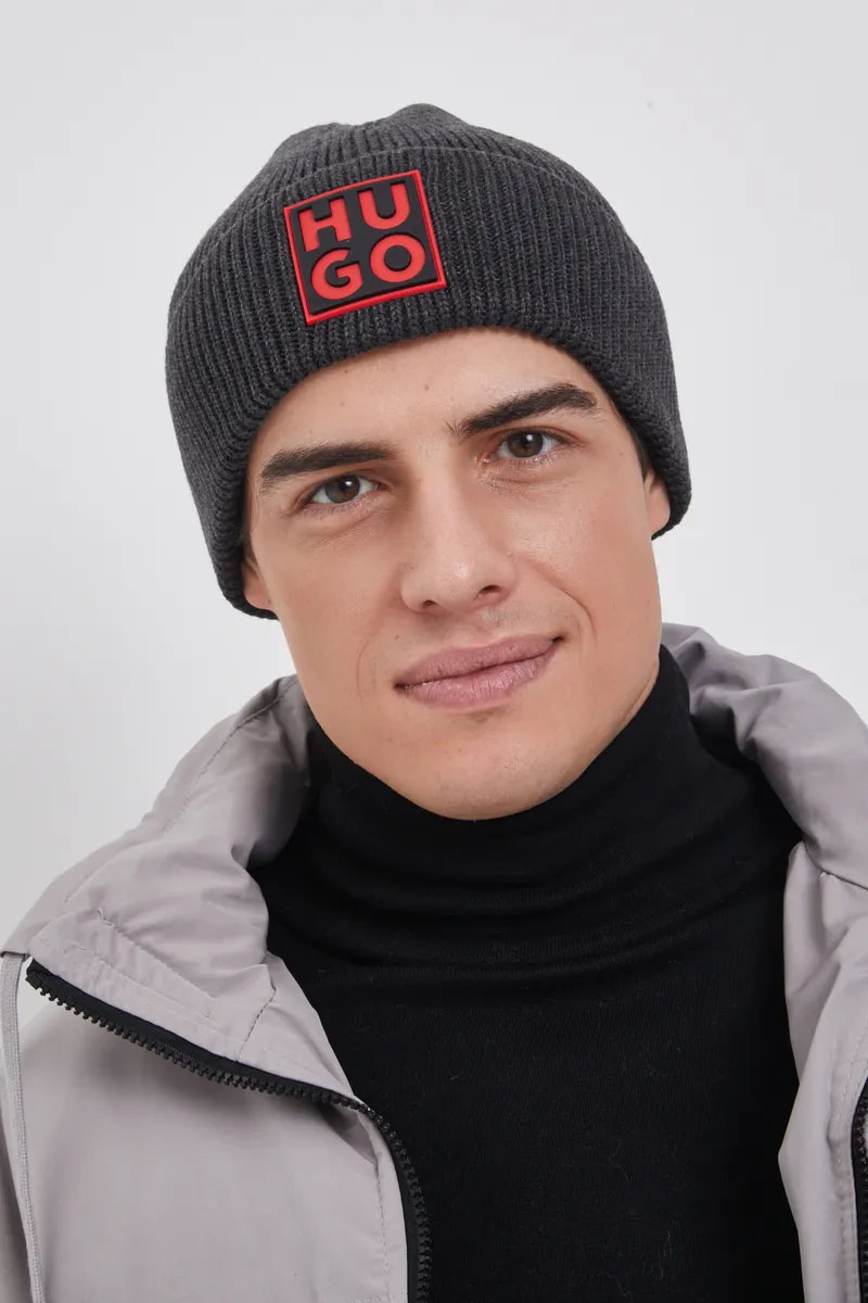 Hugо Воss Шапка тёмно-серого цвета logo-patch
