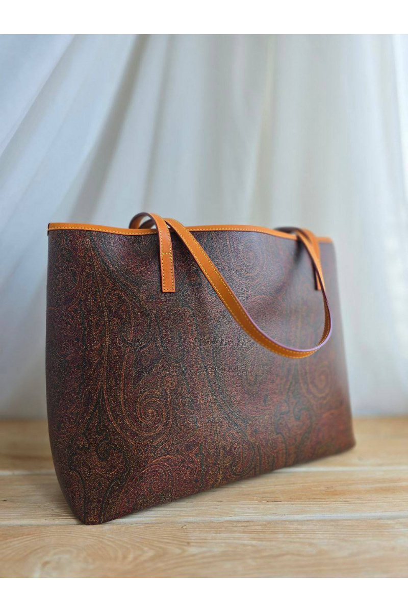 Etro Кожаная сумка с узором пейсли 36x26 см