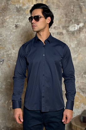 Мужская рубашка тёмно-синего цвета