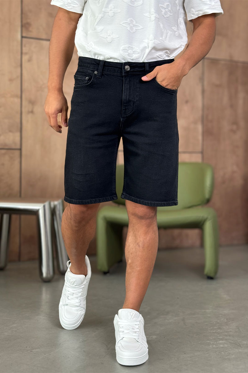 Hugо Воss Чёрные джинсовые шорты  relaxed fit