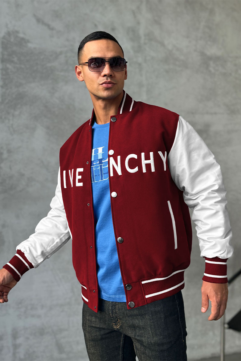 Givenchy Мужской бомбер Varsity logo-embroidered - Red / White