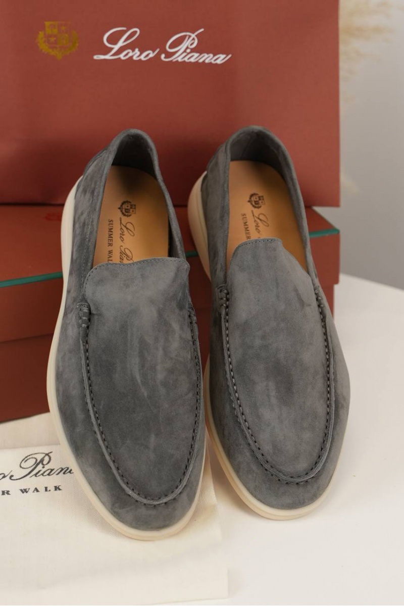 Loro Piana Мужские замшевые лоферы Summer Walk